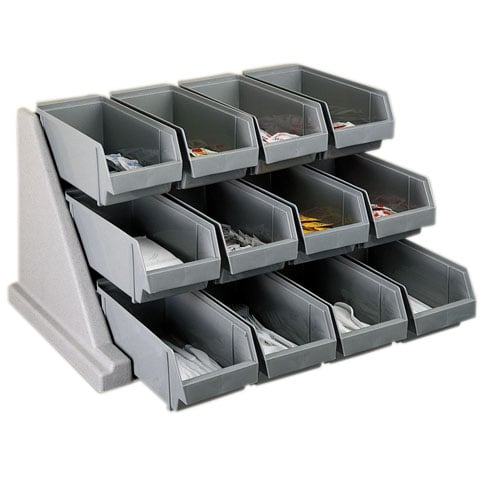 Cambro Organizer With 12 Bins, Spark Gray