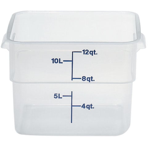 Cambro Camsquare Food Container 12qt Cap, Translucent