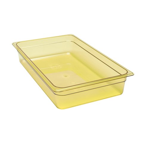 Cambro H-Pan 1/1 Size, 4", Amber (HIGH TEMPERATURE TOLERANCE)