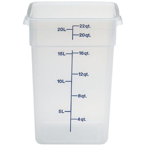 Cambro Camsquare Food Container 22qt Cap, Translucent