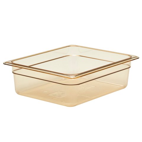 Cambro H-Pan 1/2 Size, 4", Amber (HIGH TEMPERATURE TOLERANCE)