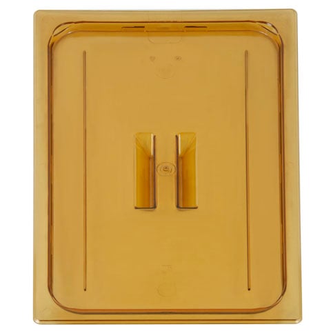 PLASTIC LID WITH HANDLE FOR 1/3 SIZE HIGH HEAT GN FOOD PAN, AMBER, CAMBRO