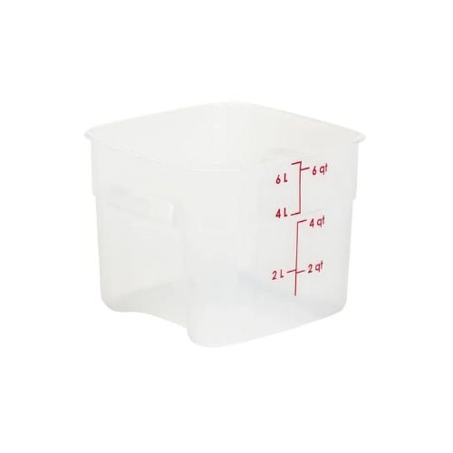 Cambro Polypropylene Storage Container L23XW23xHX18cm, 5.7L, Translucent, Camsquare Freshpro