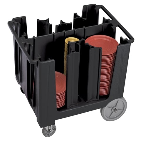 Cambro Dish Caddy With 4 Or 6 Adjustable Divider With Vinyl Cover, Black