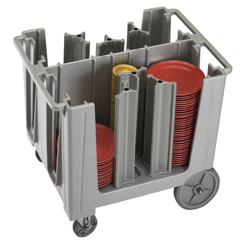 Cambro Dish Caddy With 4 Or 6 Adjustable Divider With Vinyl Cover, Speckled Gray