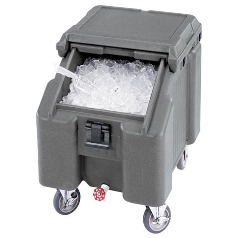 Cambro Slant Top Ice Caddy With 4 Swivel Castor, Granite Grey