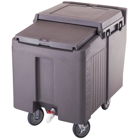 Cambro Sliding Lid Ice Caddy, Dark Brown