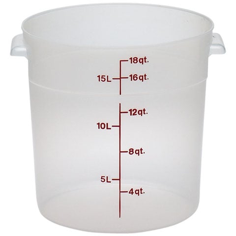 Cambro Round Storage Container 18qt, Translucent