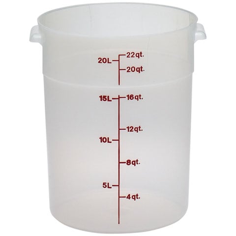 Cambro Round Storage Container 22qt, Translucent