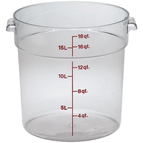 Cambro Round Storage Container 18qt, Clear