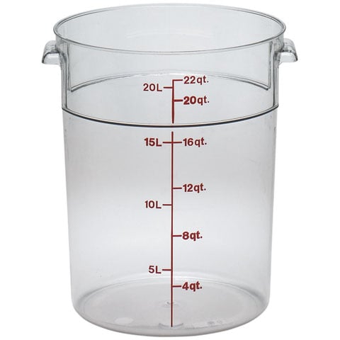 Cambro Round Storage Container 22qt, Clear