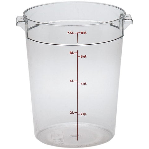 Cambro Round Storage Container 8qt, Clear