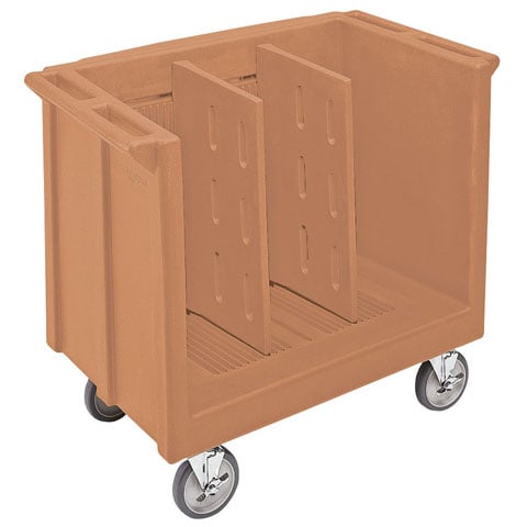 Cambro AdjustableTray & Dish Cart With Vinyl Cover, Coffee Beige