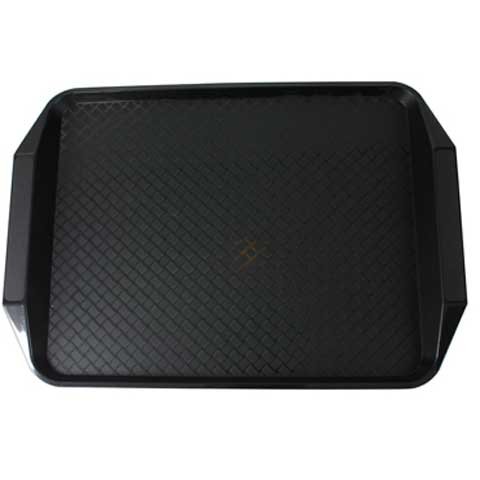 Cambro Fast Food Tray With Handle 12x16", Basket Weave Design, Black