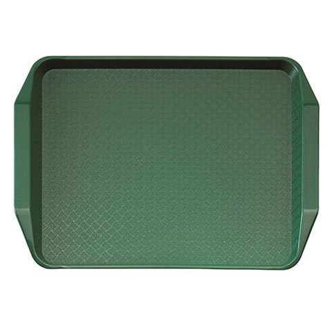 Cambro Fast Food Tray With Handle 12X16", Basket Weave Design, Sherwood Green