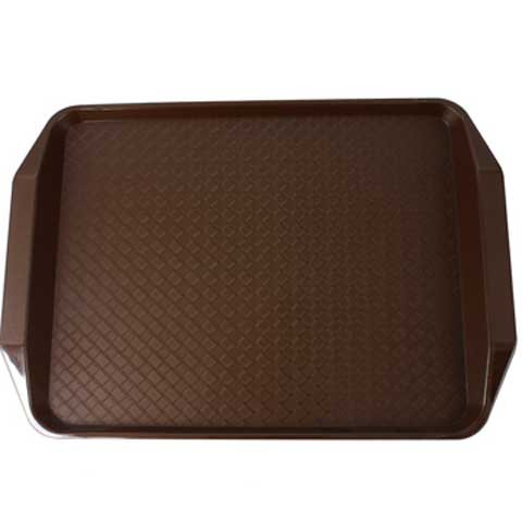 Cambro Fast Food Tray With Handle 12X16", Basket Weave Design, Brown