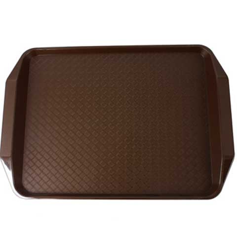 Cambro Fast Food Tray With Handle 12X16", Basket Weave Design, Brown