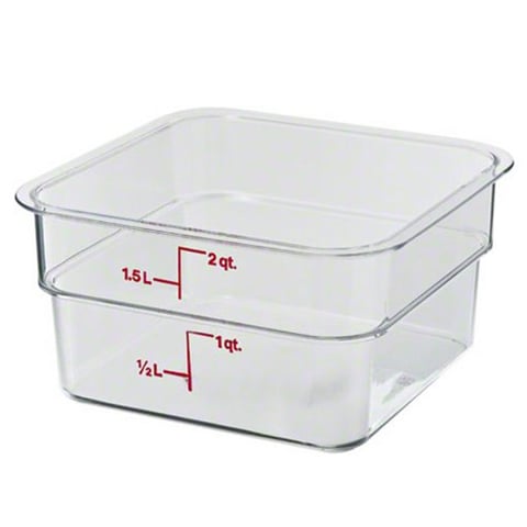 Cambro Polycarbonate Camwear Camsquare Container,1.9L/2Qt, Clear