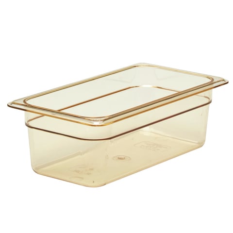 Cambro H-Pan 1/3 Size, 4", Amber (HIGH TEMPERATURE TOLERANCE)