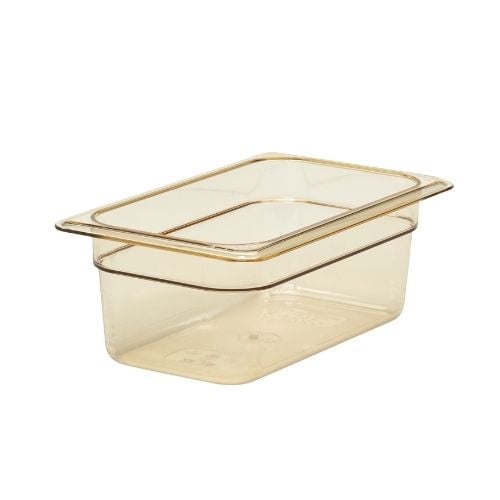 Cambro Plastic 1/4 Size High Heat GN Food Pan H10cm / H4", Amber
