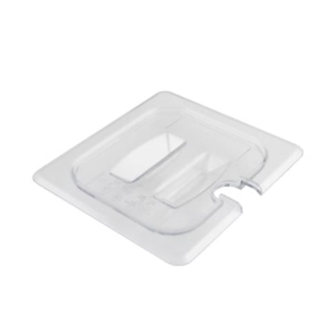 Cambro Notched Cover For Food Pan 1/6 Size, With Handle, Clear