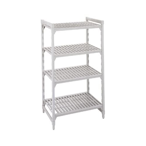 Cambro Camshelving Starter Unit, 4 Shelves, Speckled Gray, Premium