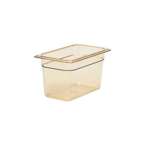 Cambro Plastic 1/4 Size High Heat GN Food Pan H15Cm / H6", Amber