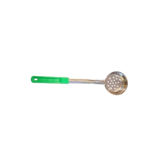 Stainless Steel One-Pc Perforated Food Portioner 4Oz, Green Handle