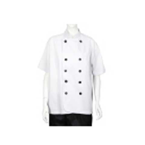 CCK Short Sleeve Chef's Uniform Thin (Black Button) XXL