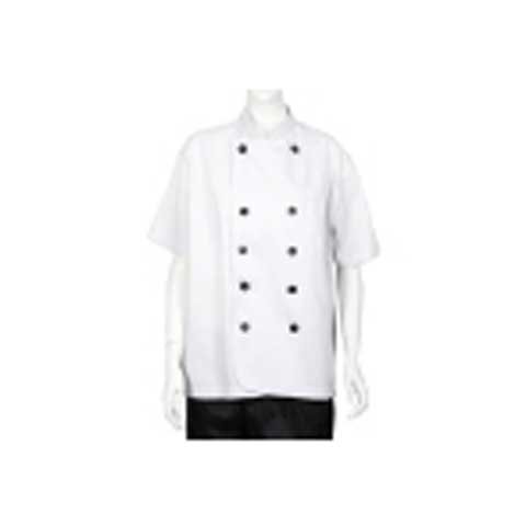 CCK Short Sleeve Chef's Uniform Thin (Black Button) XXXL