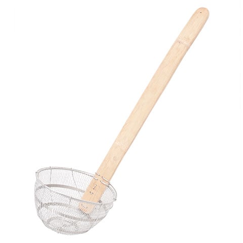 CCK Stainless Steel Deep Noodle Strainer With Bamboo Handle 6"