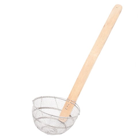 CCK Stainless Steel Deep Noodle Strainer With Bamboo Handle 6.5"