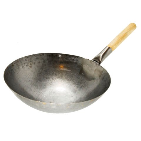 CCK One Handle Iron Wok With Wooden Handle 13"