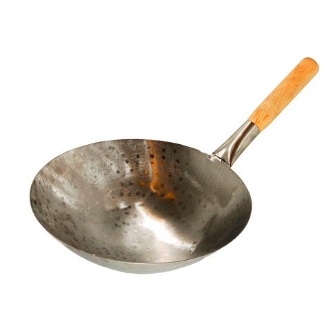 CCK One Handle Stainless Steel Wok With Wooden Handle 13"