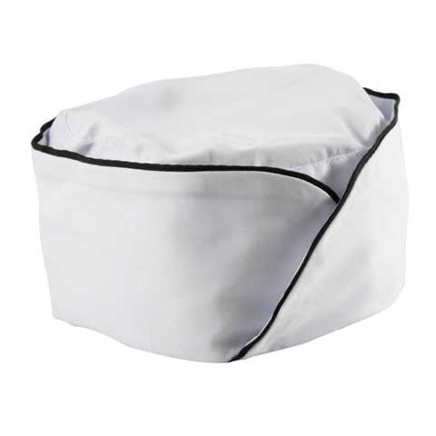 Cotton Chef's Hat White With Black Trim, (S)