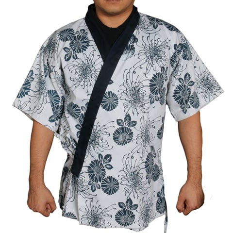 Japanese Chef Uniform, Floral With Black Trim (M)