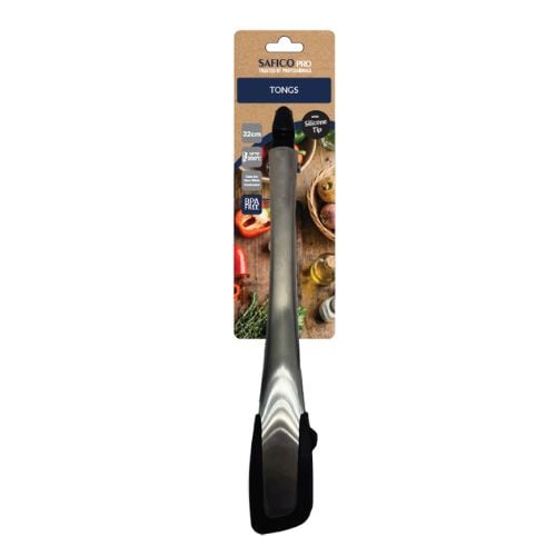 Safico Stainless Steel Tong With Silicone Grip L32cm, BPA Free, Heat Resistant To 220°C