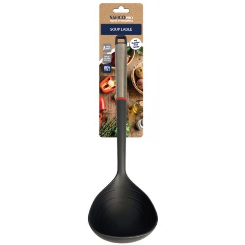Safico Fibreglass Nylon Soup Ladle With Stainless Steel Handle L34.5cm BPA Free, Heat Resistant To 200°C