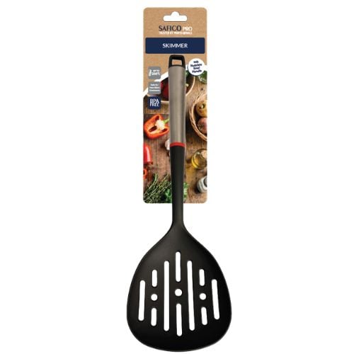 Safico Fibreglass Nylon Skimmer With Stainless Steel Handle L35.5cm BPA Free, Heat Resistant To 200°C