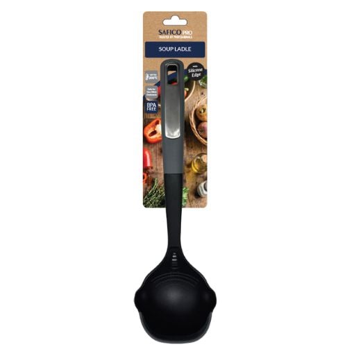 Safico Fibreglass Nylon Soup Ladle With Spout & Silicone Edge L32.5cm Heat Resistant To 200°C