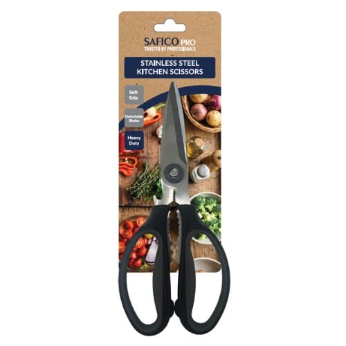 Safico Pro Stainless Steel Heavy Duty Detachable Kitchen Scissors With Soft Grip L22.5cm