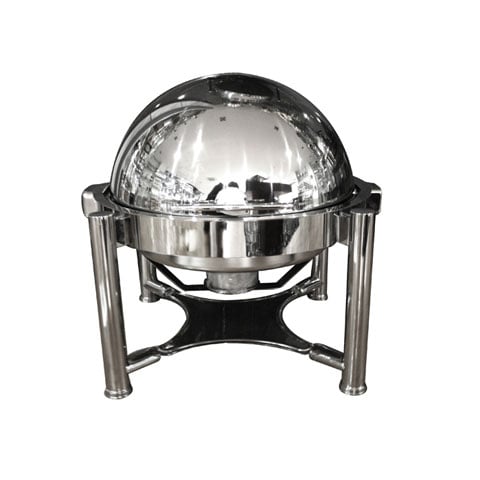 18-10 S/S CHAFING DISH, RD ROLL TOP, STACKABLE, 53x43.5x48cm, 5L, SAFICO