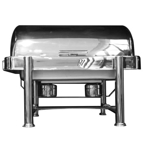 Safico Stainless Steel Chafing Dish, Oblong Roll Top, Stackable, L68.5xW55.5xH48cm, 8.5L