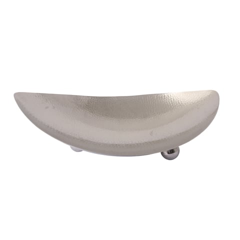 Safico Stainless Steel Leaf-Shaped Bowl L40xW27.8xH13cm, Hammered Finish