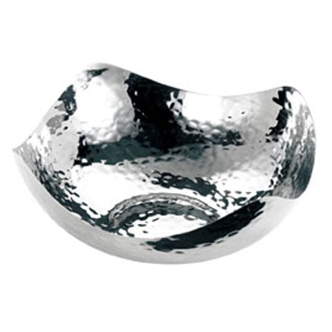 Safico Stainless Steel Flower Shaped Bowl, L33.55xW33.5xH13.1cm, Hammered Finish