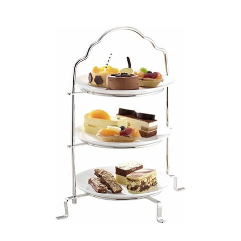 Safico Stainless Steel 3-Tier Cake Stand (Built Up), L38xW33.5xH43cm, Mirror Finish