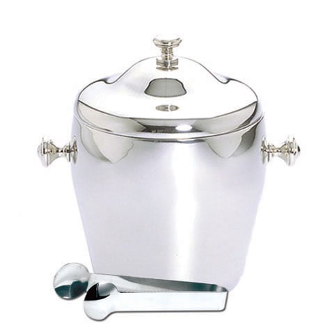 Safico Stainless Steel Double Wall Ice Bucket with Cover & Tong Ø14xH12.5cm (Bucket), L13.7cm (Tong), 1.2L