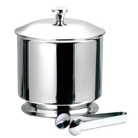 Safico Stainless Steel Double Wall Ice Bucket with Cover & Tong Ø15.5xH18.5cm (Bucket), L13.7cm (Tong), 1.6L
