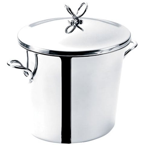 Safico Stainless Steel Double Wall Oval Shape Ice Bucket with Cover & Tong L22xW14xH18.5cm (Bucket), L13.7cm (Tong), 1.4L