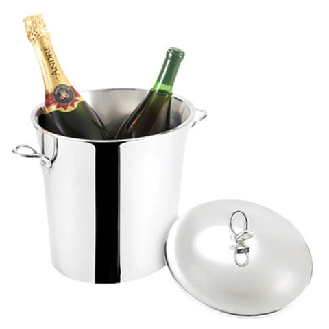 Safico Stainless Steel Double Wall Oval Shape Cooler with Cover For 2 Bottles L30xW22xH23cm, 5.5L